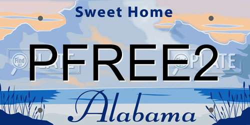 PFREE2 Alabama License Plate