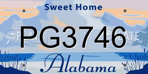 PG3746 Alabama License Plate