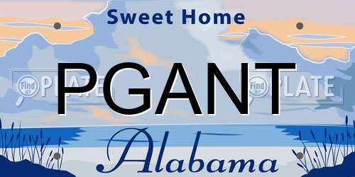 PGANT Alabama License Plate