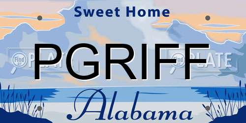 PGRIFF Alabama License Plate