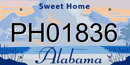 PH01836 Alabama License Plate