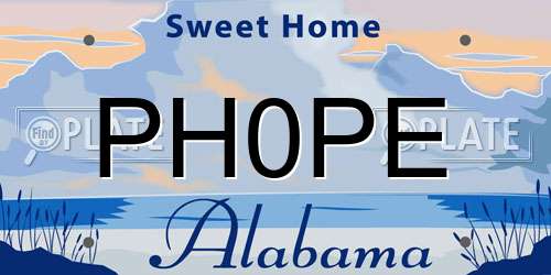 PH0PE Alabama License Plate