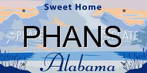PHANS Alabama License Plate
