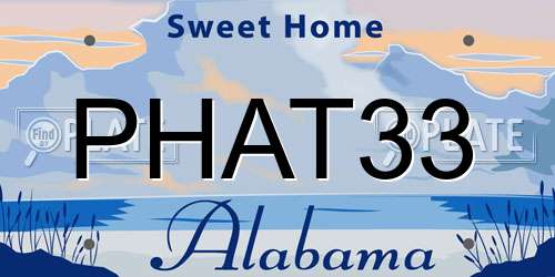 PHAT33 Alabama License Plate