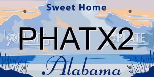 PHATX2 Alabama License Plate