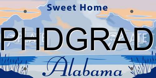 PHDGRAD Alabama License Plate