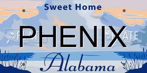 PHENIX Alabama License Plate