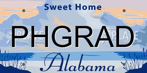 PHGRAD Alabama License Plate