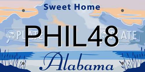 PHIL48 Alabama License Plate