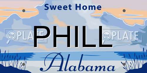 PHILL Alabama License Plate