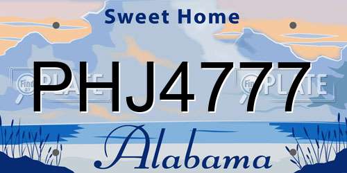 PHJ4777 Alabama License Plate