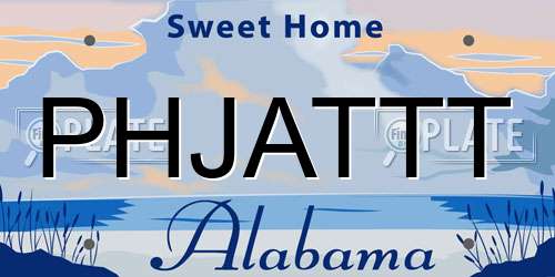 PHJATTT Alabama License Plate