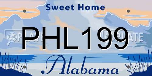 PHL199 Alabama License Plate