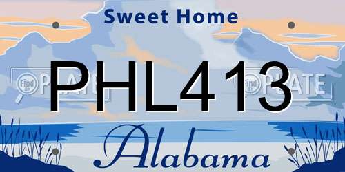 PHL413 Alabama License Plate