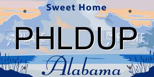 PHLDUP Alabama License Plate