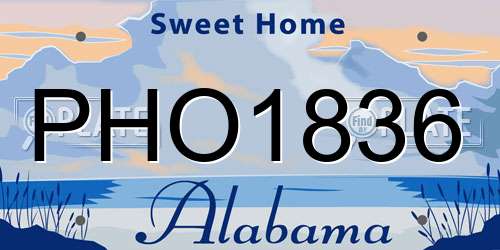 PHO1836 Alabama License Plate
