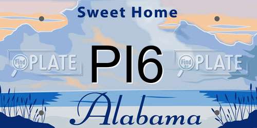 PI6 Alabama License Plate