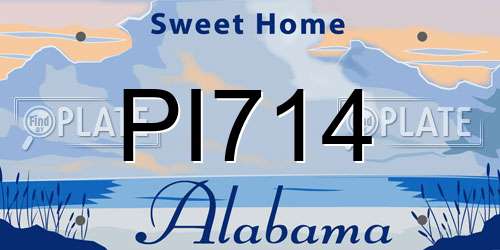 PI714 Alabama License Plate