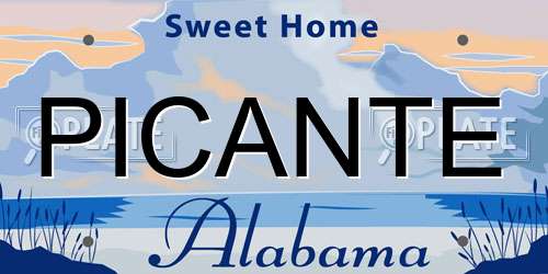 PICANTE Alabama License Plate