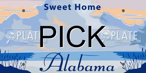 PICK Alabama License Plate