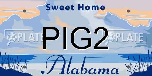 PIG2 Alabama License Plate
