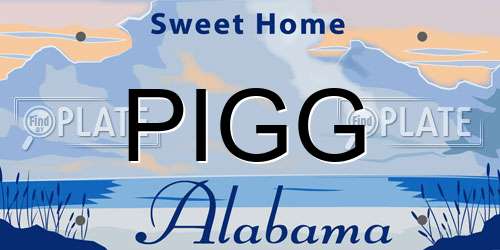 PIGG Alabama License Plate