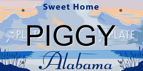 PIGGY Alabama License Plate