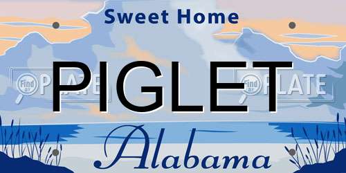 PIGLET Alabama License Plate