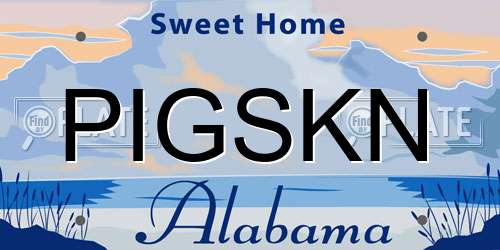 PIGSKN Alabama License Plate