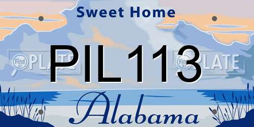 PIL113 Alabama License Plate