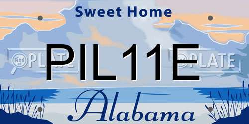 PIL11E Alabama License Plate