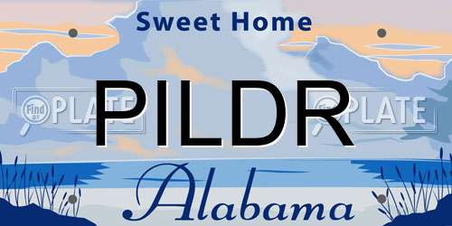 PILDR Alabama License Plate