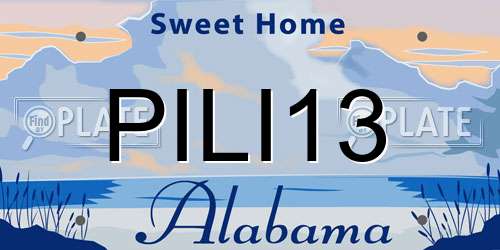 PILI13 Alabama License Plate