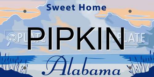 PIPKIN Alabama License Plate