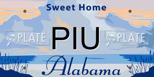 PIU Alabama License Plate