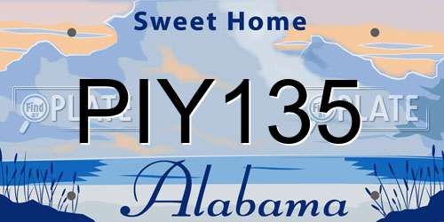 PIY135 Alabama License Plate