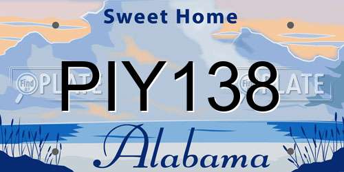 PIY138 Alabama License Plate