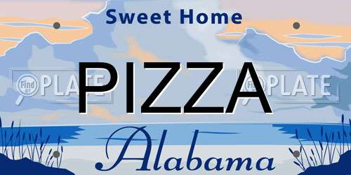 PIZZA Alabama License Plate