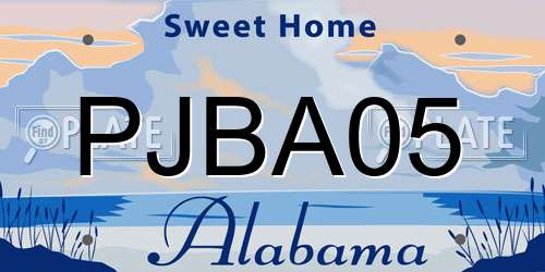PJBA05 Alabama License Plate