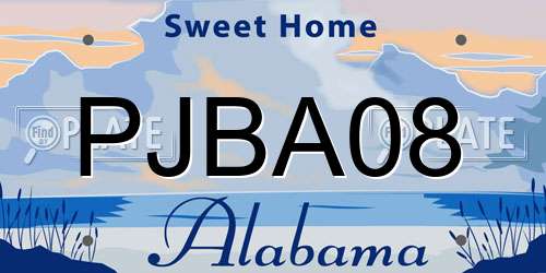 PJBA08 Alabama License Plate