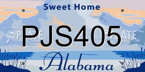 PJS405 Alabama License Plate