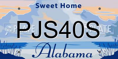 PJS40S Alabama License Plate