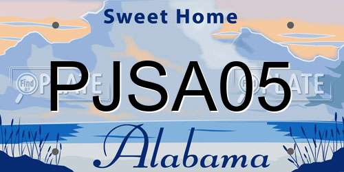 PJSA05 Alabama License Plate