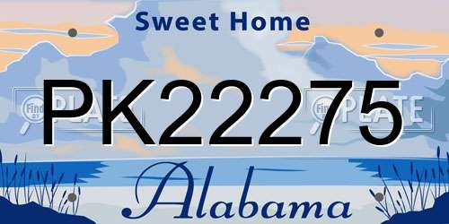PK22275 Alabama License Plate