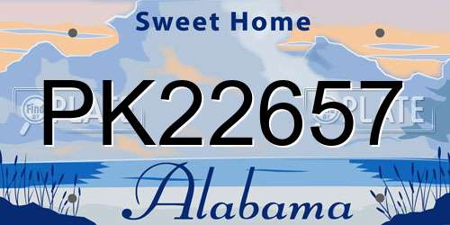 PK22657 Alabama License Plate