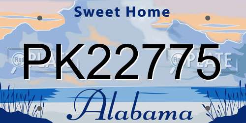 PK22775 Alabama License Plate