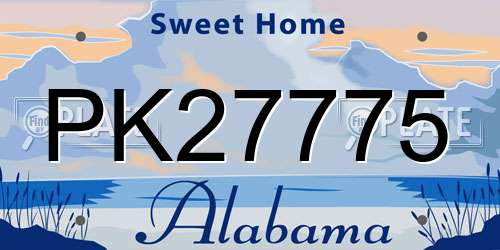 PK27775 Alabama License Plate