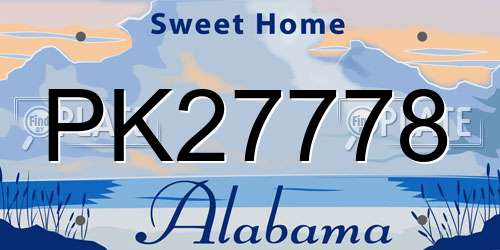 PK27778 Alabama License Plate