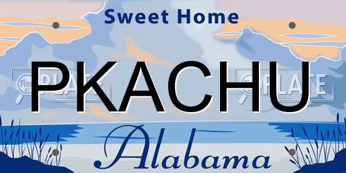 PKACHU Alabama License Plate
