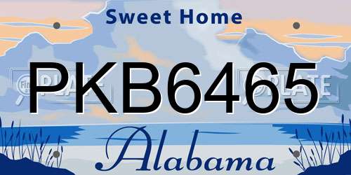 PKB6465 Alabama License Plate